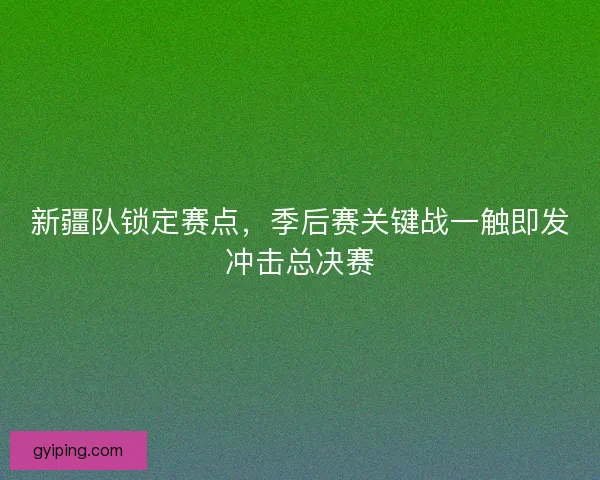 新疆队锁定赛点，季后赛关键战一触即发冲击总决赛